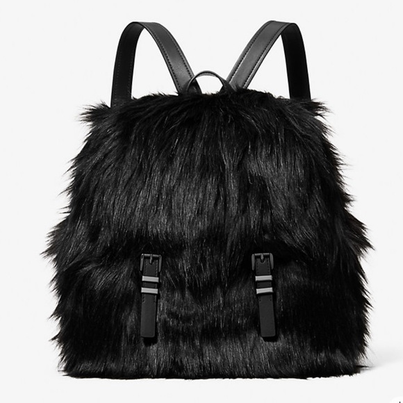 kate spade Handbags - MICHAEL MICHAEL KORS Quinn Medium Flap Faux Fur Backpack
Black
NWT